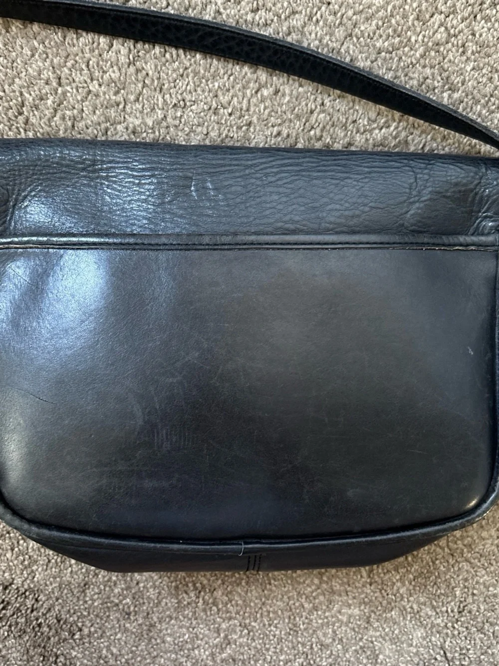 Classic Black Leather Crossbody Bag